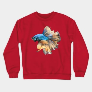 Blue yellow halfmoon bettafish Crewneck Sweatshirt